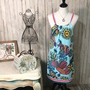 Like New Trina Turk Finding Dory Nemo Halter Sleeveless Dress and Swim Cover Up